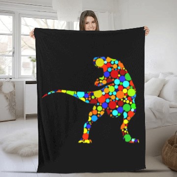 Discover Dinosaur Pet Polka Dot Pattern Happy Dot Day Lover Fleece Blankets