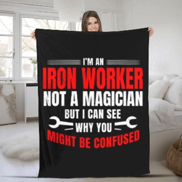 Discover Welder Job Ironworker Contractor Tradesman Rodbuster Welder Mason Fleece Blankets