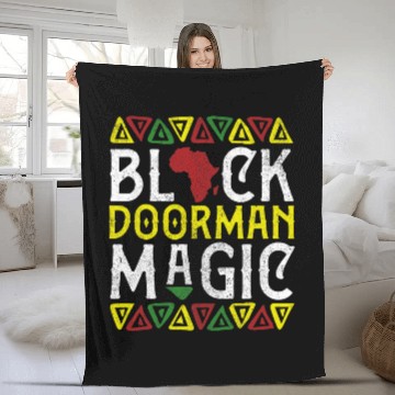 Discover Afro Black Doorman Magic Apparel African Melanin Janitor Men Fleece Blankets