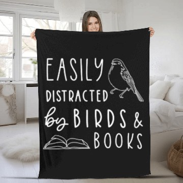 Discover Book Fun bird lover book lover reading books cute bird Fleece Blankets
