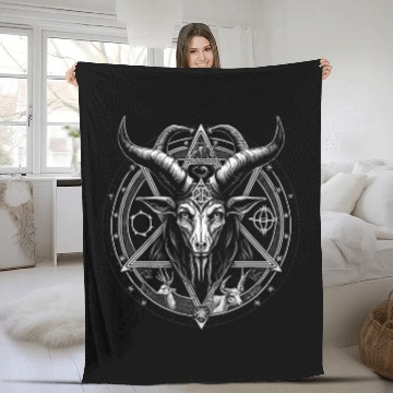 Discover Goats Pet Pentagram Goats Head Baphomest Satan Satanic Devil Graphic Baseball Tees Fleece Blankets