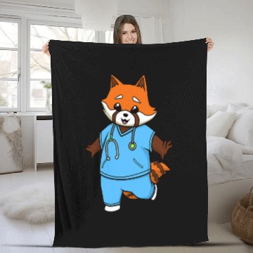 Discover nurses Job Comic red panda nurses Fleece Blankets