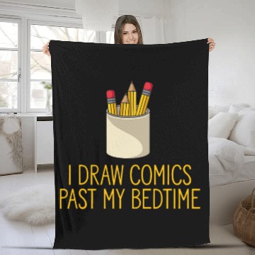 Discover Book Fun I Draw Comics I Manga Illustrator Comic Book Cartoonist 2 Fleece Blankets