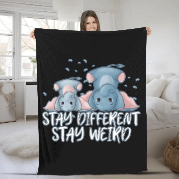 Discover Elephant Mammal Stay Different Stay Weird Fleece Blankets