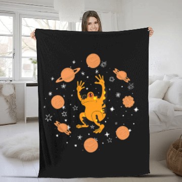 Discover Frog Pet Cute toad in space Baseball Tees Fleece Blankets