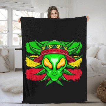 Discover Aliens UFO Can Do Reggae Culture Tradition Reggae Fleece Blankets