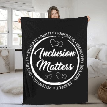 Discover Autism Puzzle Inclusion Matters With Empathy Autism Awareness Special Educ Fleece Blankets