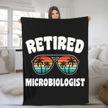 Discover Retired Microbiologist Funny Retirement Congratulations Baseball Tees Fleece Blankets