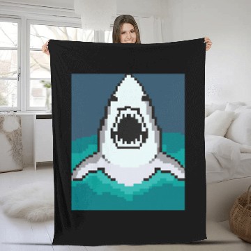 Discover Shark Pet Pixel Art Pixel Shark Scuba Diving Retro Gamer 2 Baseball Tees Fleece Blankets
