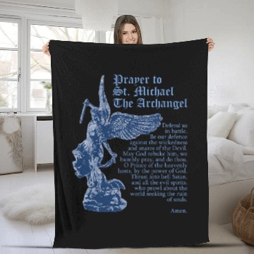 Discover Saint Michael the Archangel Prayer Catholic Christian Pastor Baseball Tees Fleece Blankets