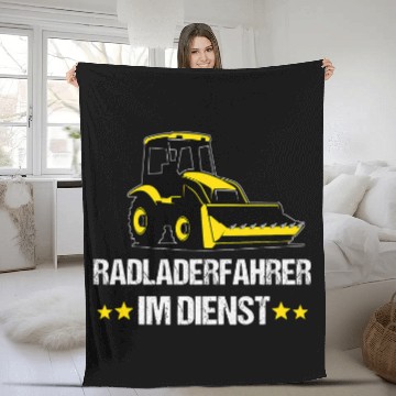 Discover Bulldozer Fun Wheel Loader Construction Site Construction Worker Road Builder Fleece Blankets