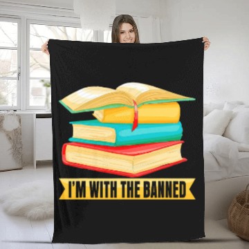 Discover Im with The Banned Books Librarian Fleece Blankets Book Lovers Fleece Blankets