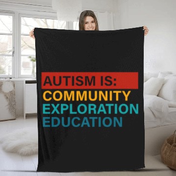 Discover Autism Puzzle IS COMMUNITY EXPLORATION EDUCATION Baseball Tees Fleece Blankets
