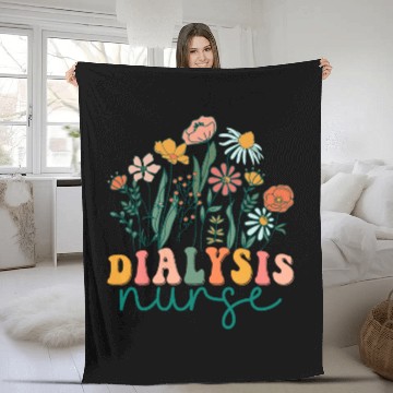 Discover nurses Job Groovy Wildflower Dialysis nurses Tees Baseball Tees Fleece Blankets