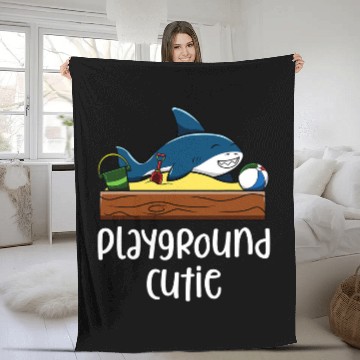 Discover Shark Pet Playground Cutie Funny Shark SandBox Ball Drawing Baseball Tees Fleece Blankets