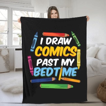 Discover Book Fun I Draw Comics I Manga Illustrator Comic Book Cartoonist 8 Fleece Blankets