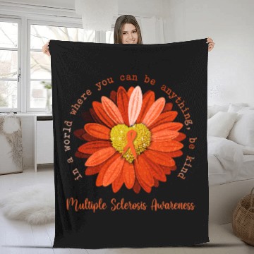 Discover Multiple Sclerosis Ribbon Daisy Be Kind Fleece Blankets
