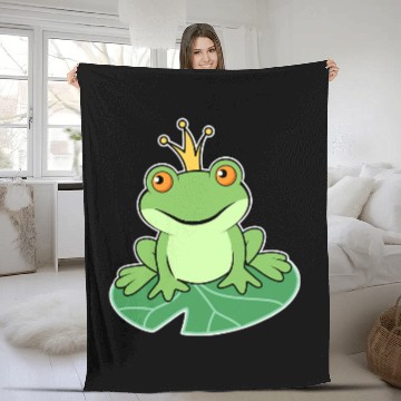 Discover Frog Pet Cute King Frog Toad with a Crown Baseball Tees Fleece Blankets