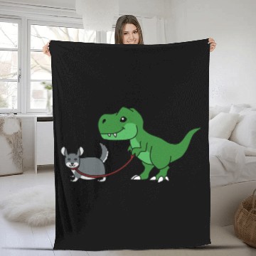 Discover Dinosaur Pet Tyrannosaurus rexs Chinchirappet Fleece Blankets