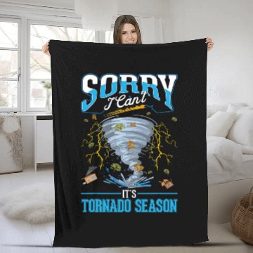 Discover Sorry I cant Its Tornado Season Tornado Storm Chaser Baseball Tees Fleece Blankets