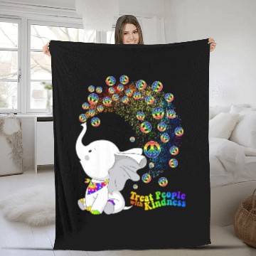 Discover Elephant Mammal Treat People With KIndness Fleece Blankets