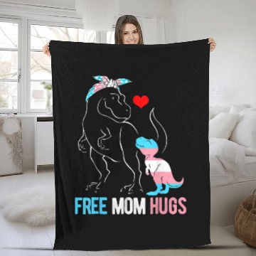 Discover Dinosaur Pet Trans  Mom Hugs Dinosaur Mama T rexs Transgender Pride Fleece Blankets