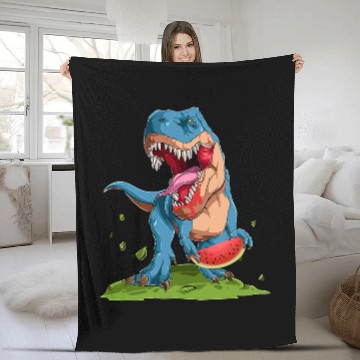 Discover Dinosaur Pet Watermelon Dinosaur One In a Melon T rexs Summer Fruit Fleece Blankets
