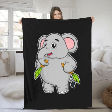 Discover Elephant Mammal Vegetables Carrot Fleece Blankets