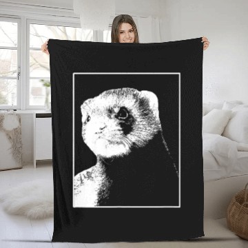 Discover Ferret Pet Cute Weasel Furry Animal Ferret Fleece Blankets