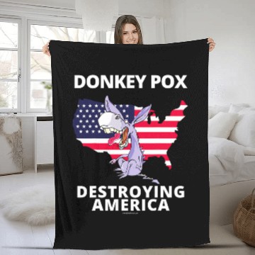 Discover Donkey Pet Pox Destroying America AntiBiden Conservative 1 Fleece Blankets