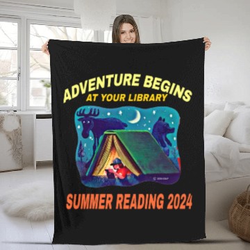 Discover Book Fun Adventure Begins At Your Library Summer Reading Program 04 05 Zip Fleece Blankets