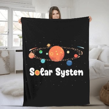 Discover Astronaut Job Solar System Planets Space Science Sun Moon Jupiter Stars Fleece Blankets
