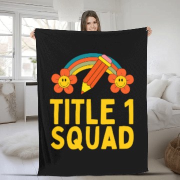 Discover Book Fun Cute title 1 one reading teacher assistant student pencil Fleece Blankets