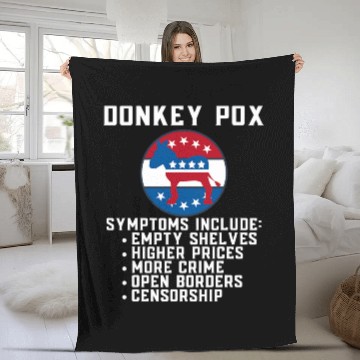 Discover Donkey Pet Pox Symptoms Conservative Republican Funny Meme Baseball Tees Fleece Blankets