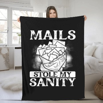 Discover Postal Worker Job Backprint Mails Stole My Sanity Postal Worker Zip Fleece Blankets