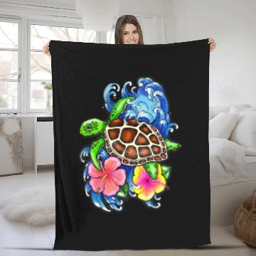 Discover Turtle Pet and Hibiscus Fleece Blankets