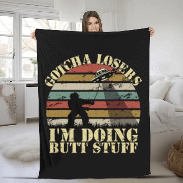 Discover Aliens UFO Gotcha Losers Im Doing Butt Stuff Alien UFO Funny Space Zip Fleece Blankets