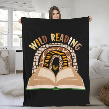 Discover Book Fun Wild Reading Books Reader Lover Safari Animal Print Rainbow Baseball Tees Fleece Blankets