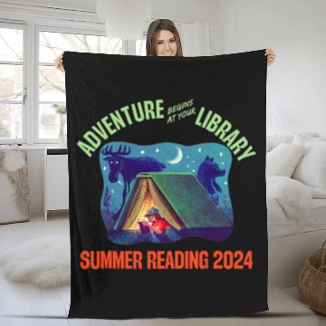 Discover Book Fun Adventure Begins At Your Library Summer Reading Program 04 08 Fleece Blankets