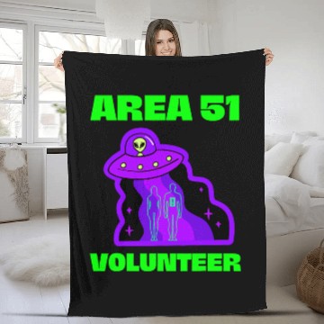 Discover Aliens UFO Conspiracy Funny Area 51 Spacecraft Alien Gift Ideas Fleece Blankets