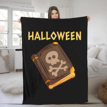 Discover Book Fun Evil Spell Book Halloween Women Evil Spirits Book Halloween Fleece Blankets