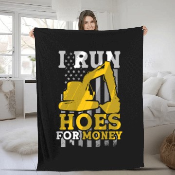 Discover Excavator Fun Run Hoes For Money Construction Workers Construction Site Digger Drivers 1 Fleece Blankets