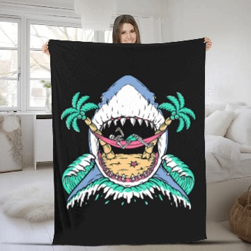 Discover Shark Pet Skull Shark Attack Skeletons On The Beach Baseball Tees Fleece Blankets