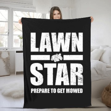 Discover Lawn Mower Fun Corn Star Yard Work Lawn Tractor Fleece Blankets