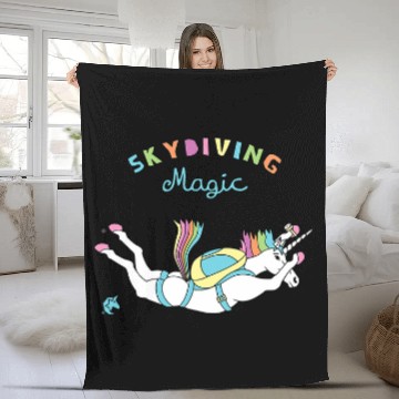 Discover Unicorn Pet Skydiving Magic Fleece Blankets