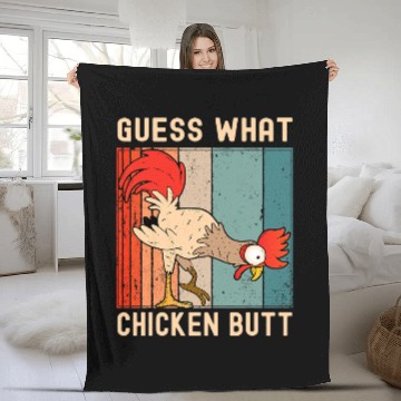 Discover Chicken Pet Farming Chicken Meme Design 2Guess What Chicken Butt 32 Fleece Blankets
