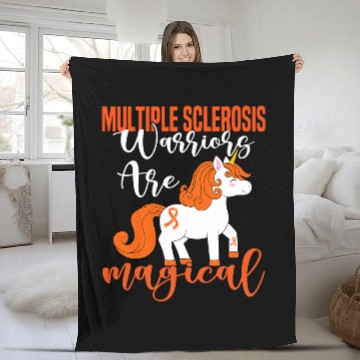Discover Multiple Sclerosis Ribbon Warriors Magical Unicorn MS Fleece Blankets