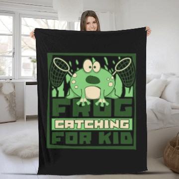 Discover Frog Pet Catching For Kid Gigging Hunter Bullfrog Frog Catching Fleece Blankets