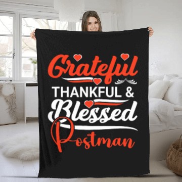 Discover Postal Worker Job A Grateful Thankful Postman Postal Worker Fleece Blankets