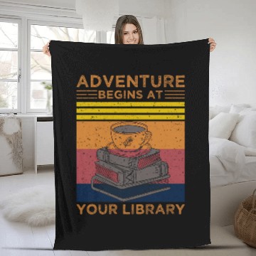 Discover Book Fun Adventure Begins At Your Library Summer Reading 04 vintages 1 6 Fleece Blankets